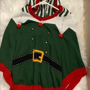 Christmas Theme Poncho Sweater XL size